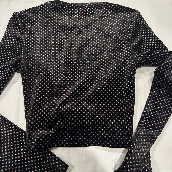 H&M Glittery Long Sleeve Cropped Top - Picture 8 of 8
